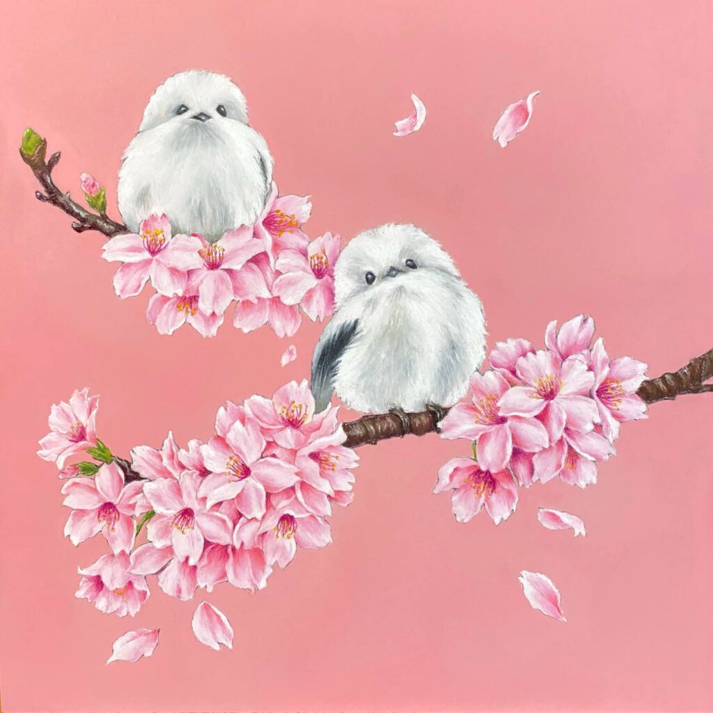 シマエナガと桜
